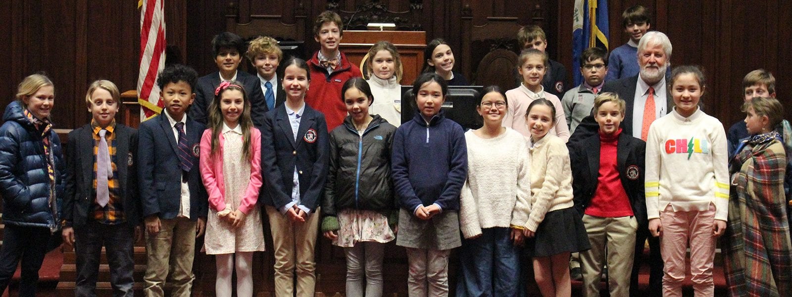 Sen. Miner Welcomes Students from Rumsey Hall School to the Capitol - CT Senate Republic