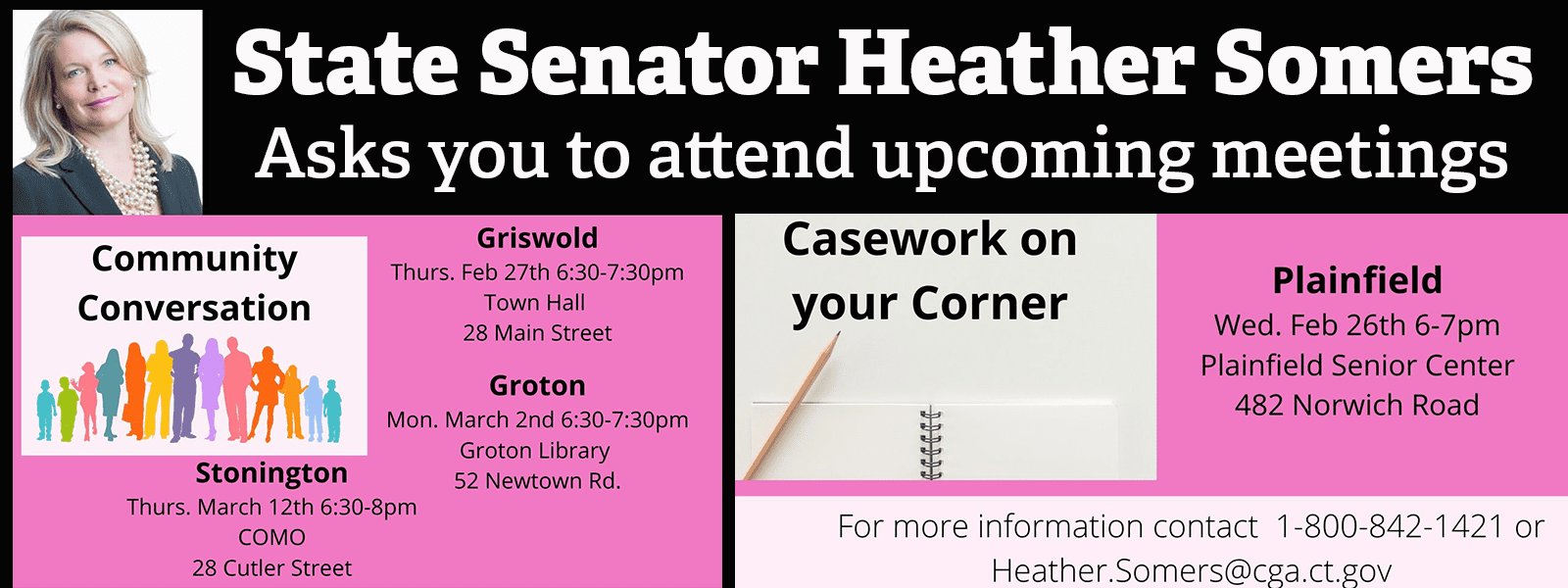 Mark your calendars and stop by! - CT Senate Republic