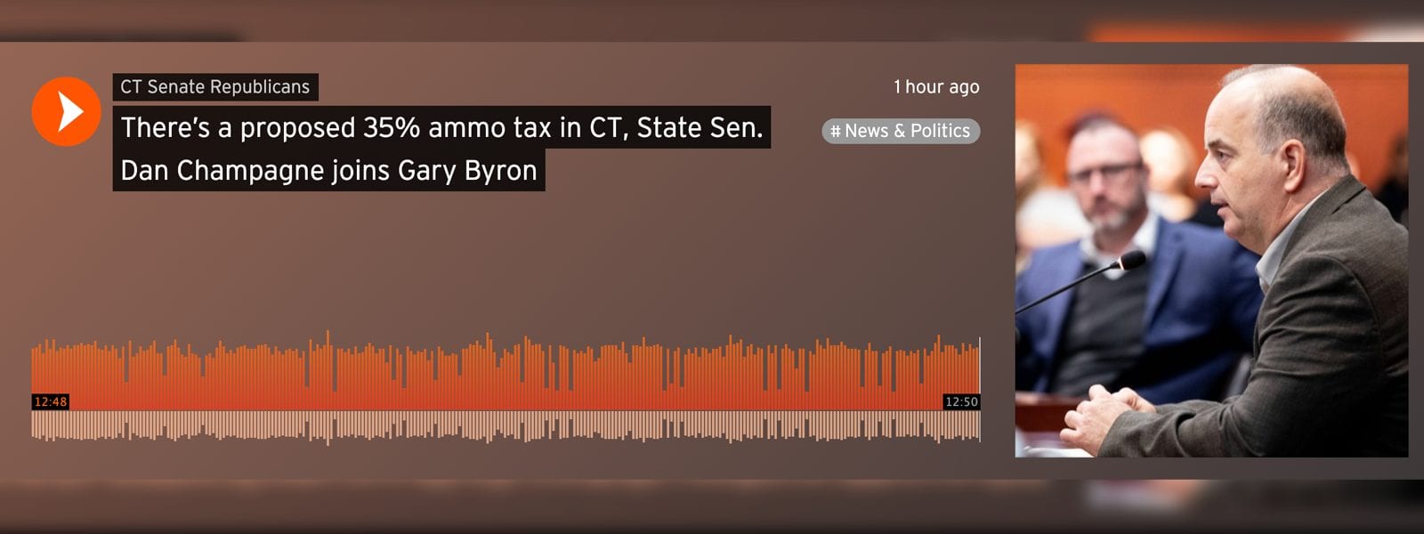 Listen: Sen. Champagne discusses ‘Ammo Tax’ on WDRC w/Gary Byron: “This is strictly going after the legal gun owners.” - CT Senate Republic