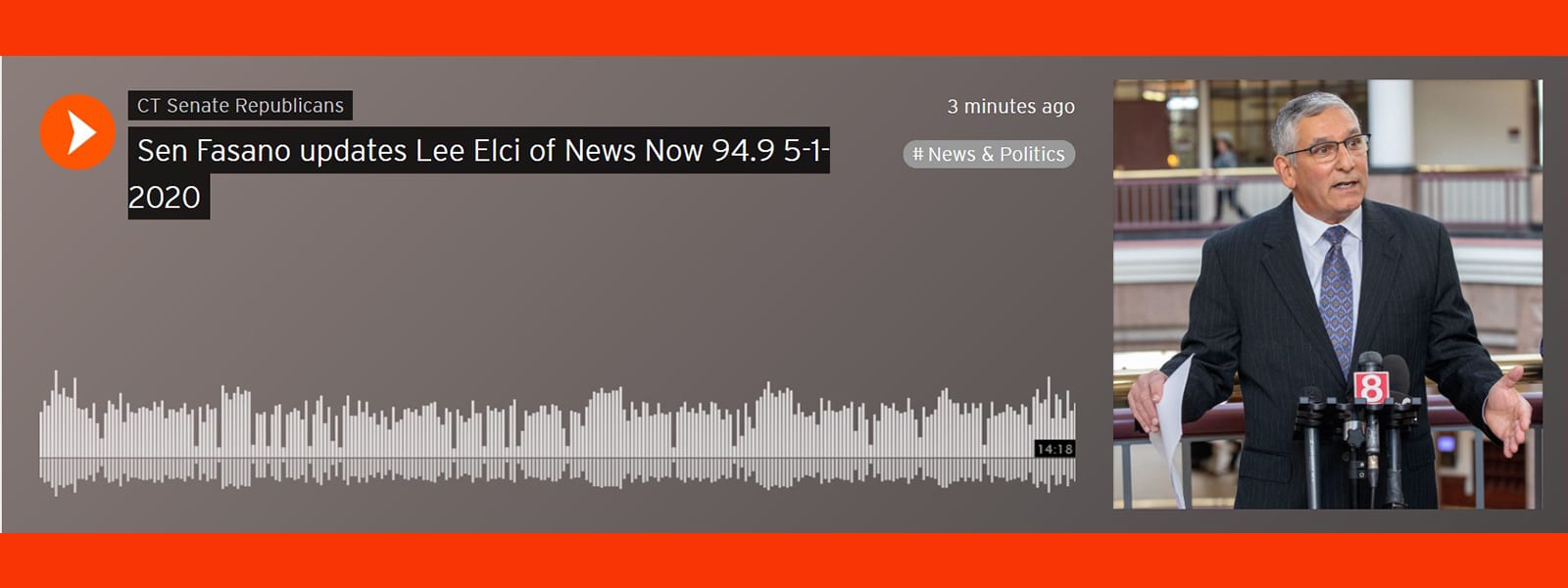 Sen. Fasano updates Lee Elci of News Now 94.9 - CT Senate Republic