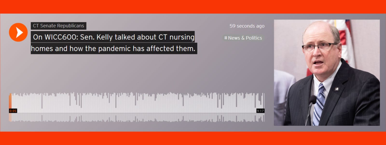 On WICC600: Sen. Kelly talked about CT nursing homes and how the pandemic has affected them. - CT Senate Republic