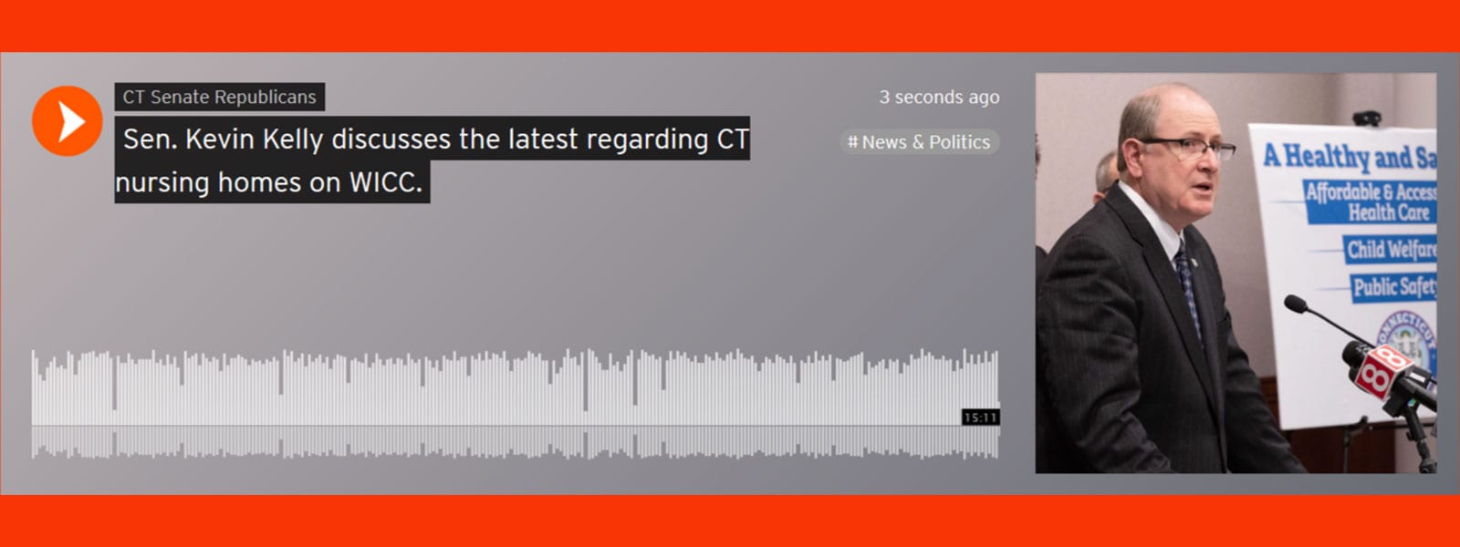 Sen. Kevin Kelly discusses the latest regarding CT nursing homes on WICC - CT Senate Republic