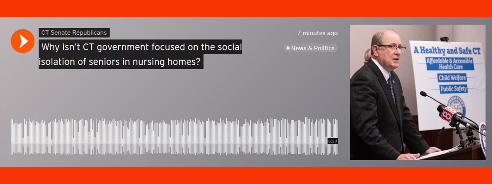 Why isn’t CT government focused on the social isolation of seniors in nursing homes? - CT Senate Republic