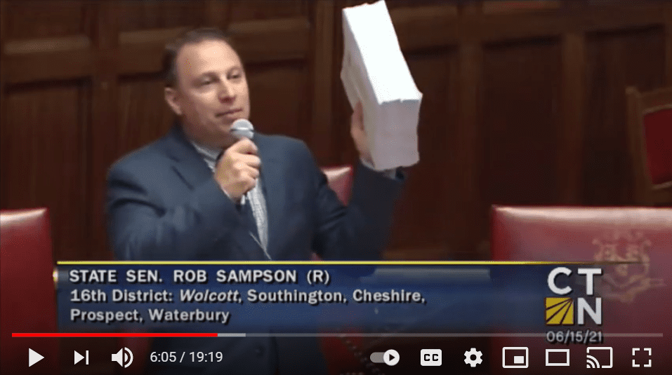 WATCH: Sen. Sampson Unleashes on the Broken Budget, Process - CT Senate Republic