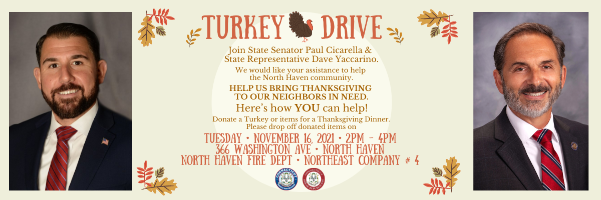 Please Join Us! North Haven Turkey Drive - CT Senate Republic