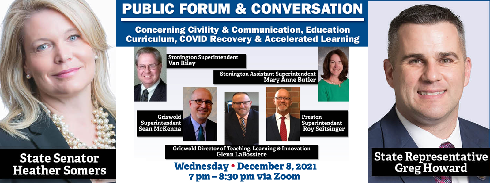 Somers, Howard Host Virtual Discussion on Education Issues Wednesday Dec. 8 - CT Senate Republic