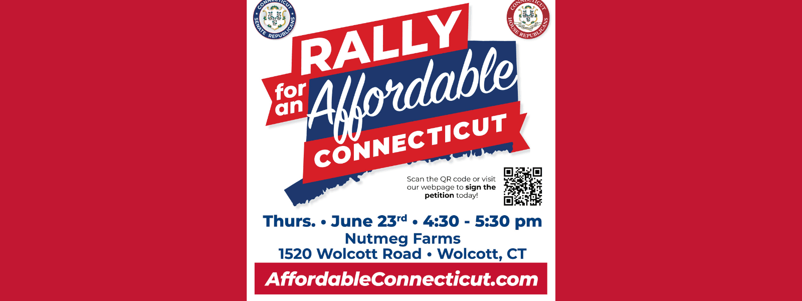 Rally for an Affordable Connecticut: Wolcott (June 23) - CT Senate Republic
