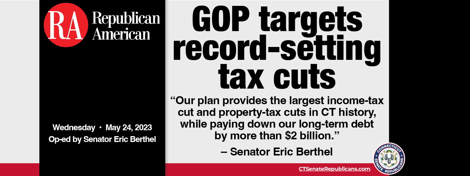 GOP targets record-setting tax cuts - CT Senate Republic