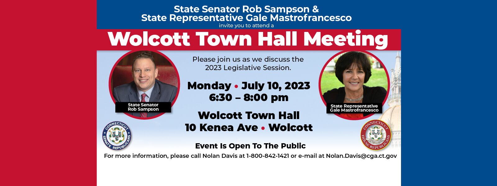 Join Us in Wolcott on July 10 - CT Senate Republic