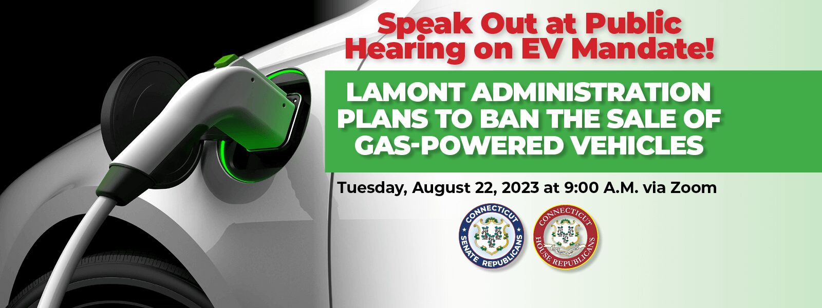 Speak out on proposed ban on gas-powered cars in CT! - CT Senate Republic