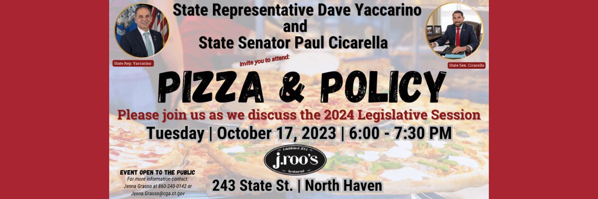 North Haven Pizza & Policy – Oct. 17 - CT Senate Republic