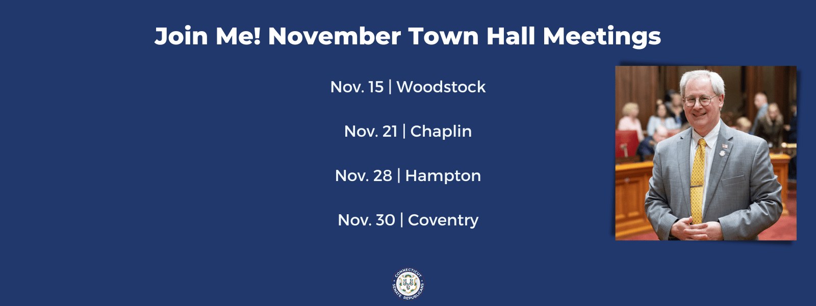 Join me! November Legislative Updates - CT Senate Republic