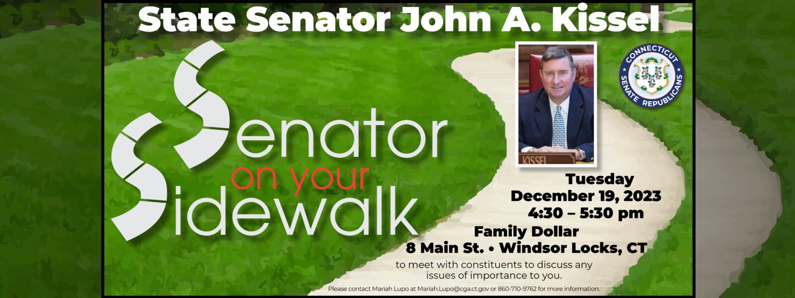 Mark your calendars and join us in Windsor Locks! - CT Senate Republic