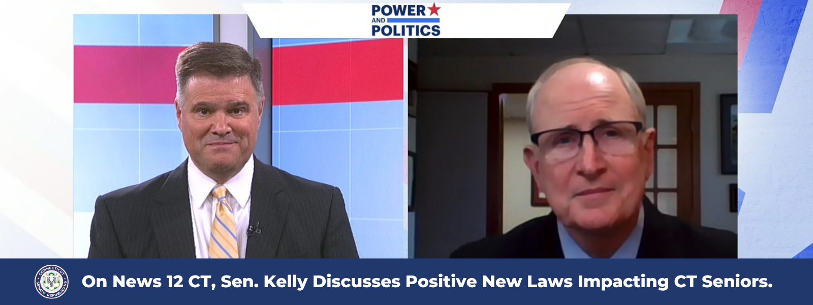 On News 12 CT, Sen. Kelly Discusses Positive New Laws Impacting CT Seniors - CT Senate Republic