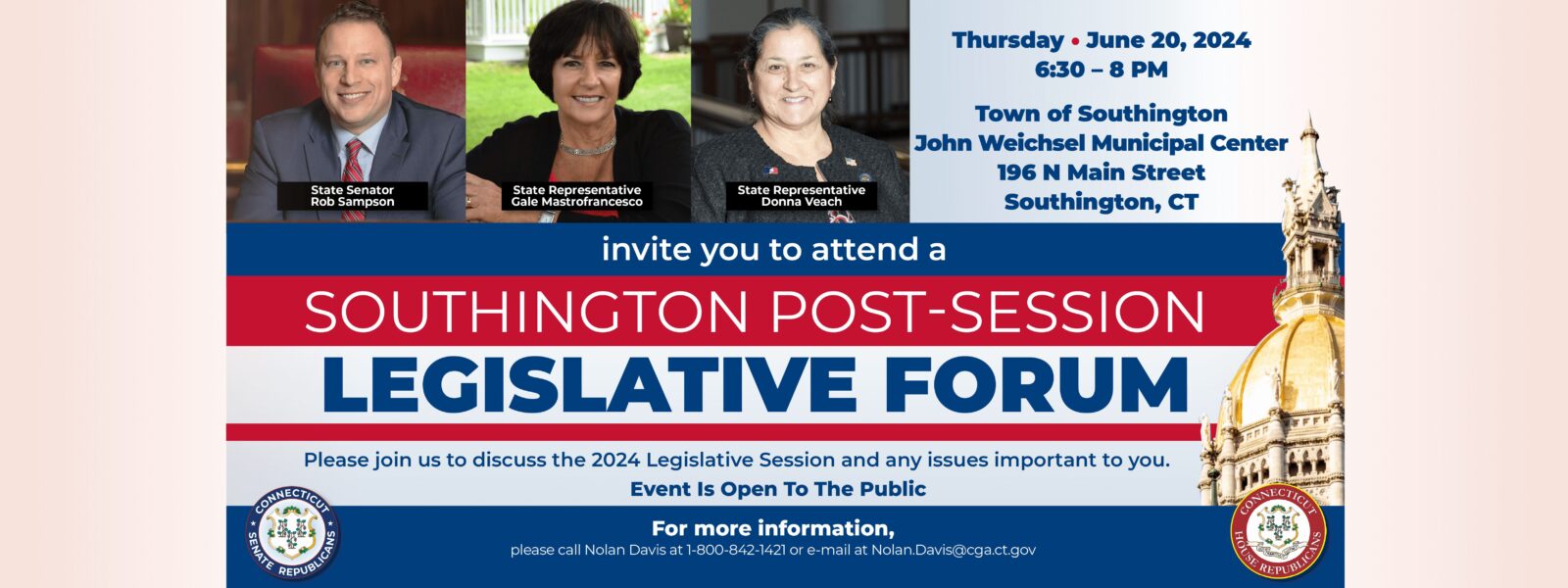 Join Me in Southington on June 20 - CT Senate Republic