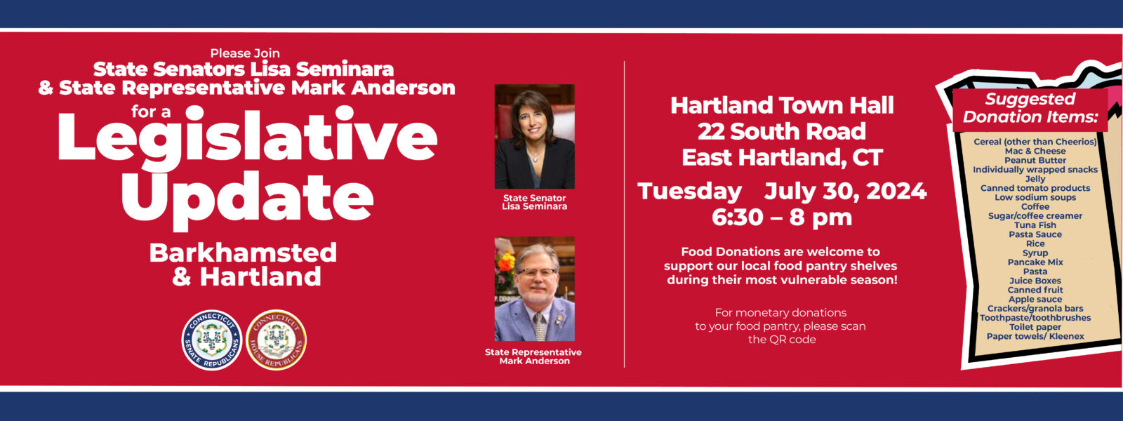 Join Lisa Seminara for a Legislative Update - CT Senate Republic