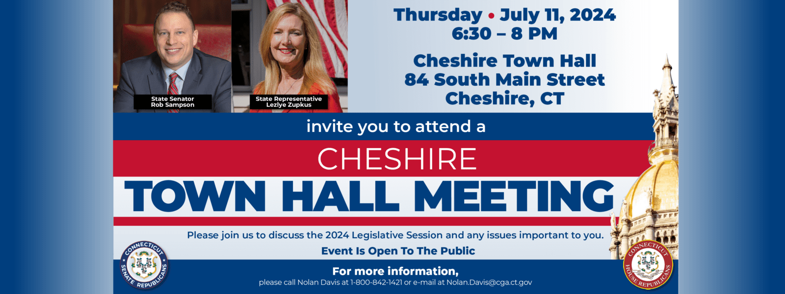 Join Me in Cheshire on July 11 - CT Senate Republic