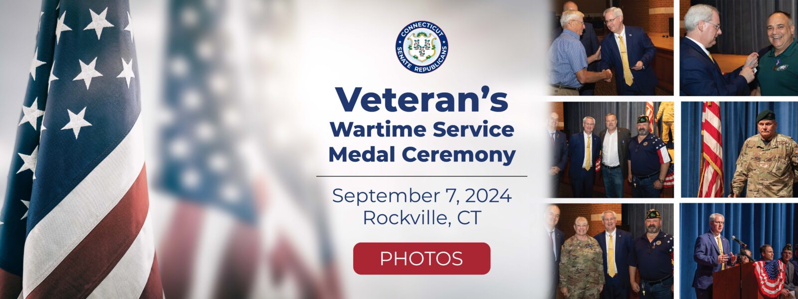 Photos – Veteran’s Wartime Service Medal Ceremony with Senator Jeff Gordon in Rockville, CT - CT Senate Republic