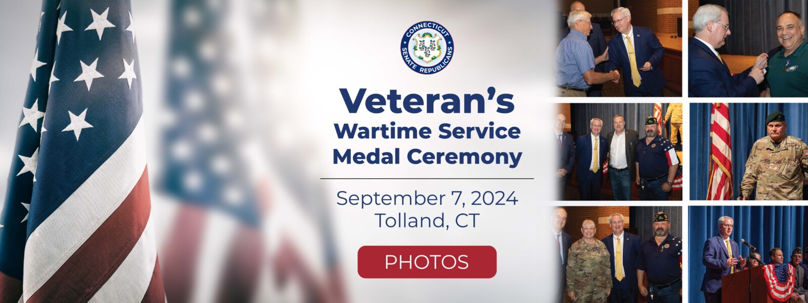 Photos – Veteran’s Wartime Service Medal Ceremony with Senator Jeff Gordon in Tolland, CT - CT Senate Republic