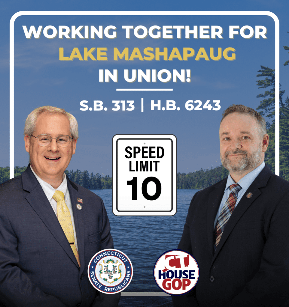 Statement from Sen. Gordon & Rep. Vail Statement on Lake Mashapaug Speed Limit Legislation - CT Senate Republic