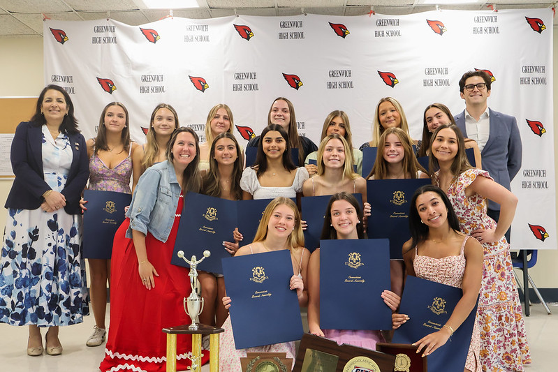Senator Fazio and Representative Courpas Honor Greenwich High School Cheer Team - CT Senate Republic