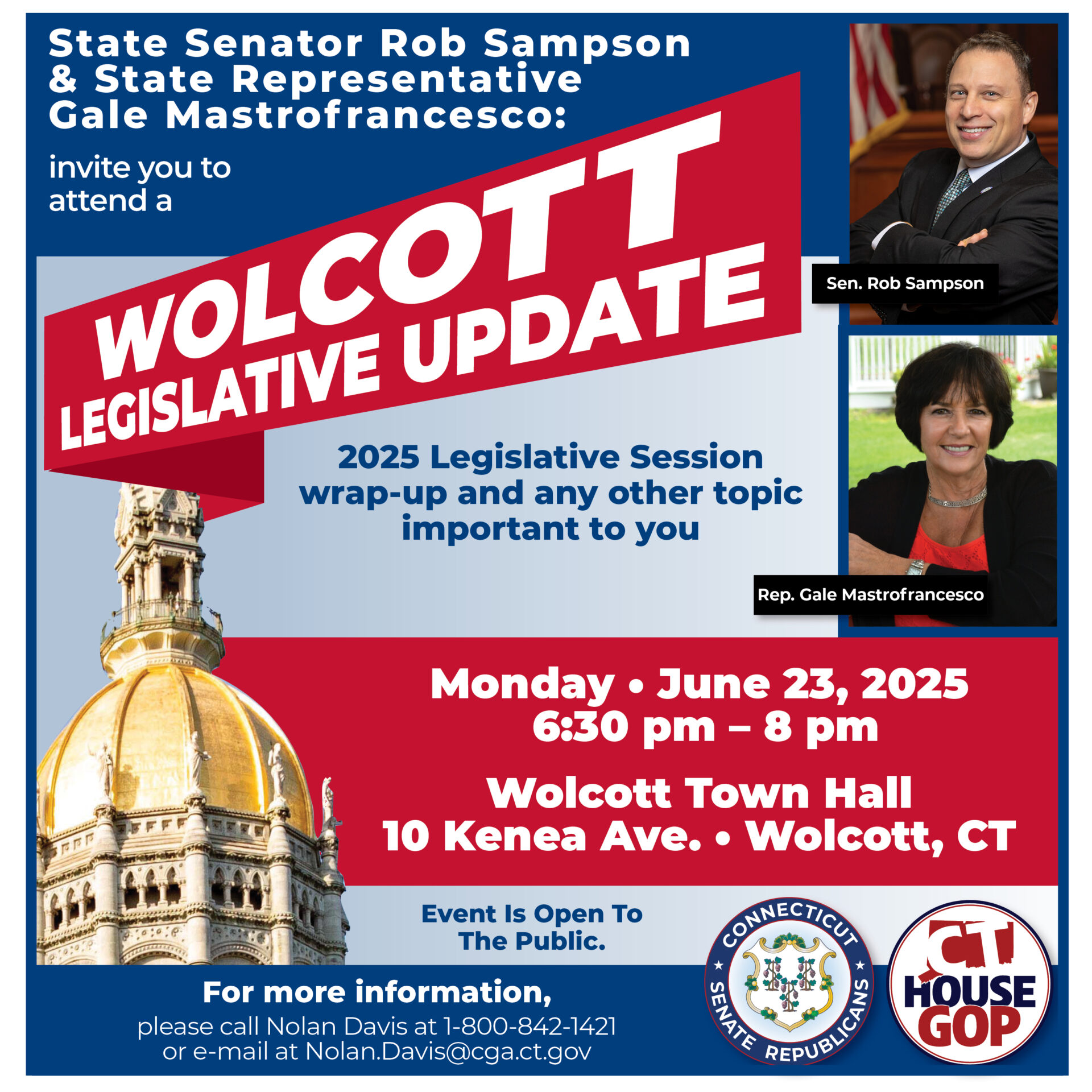 Upcoming Town Hall Meeting - CT Senate Republic