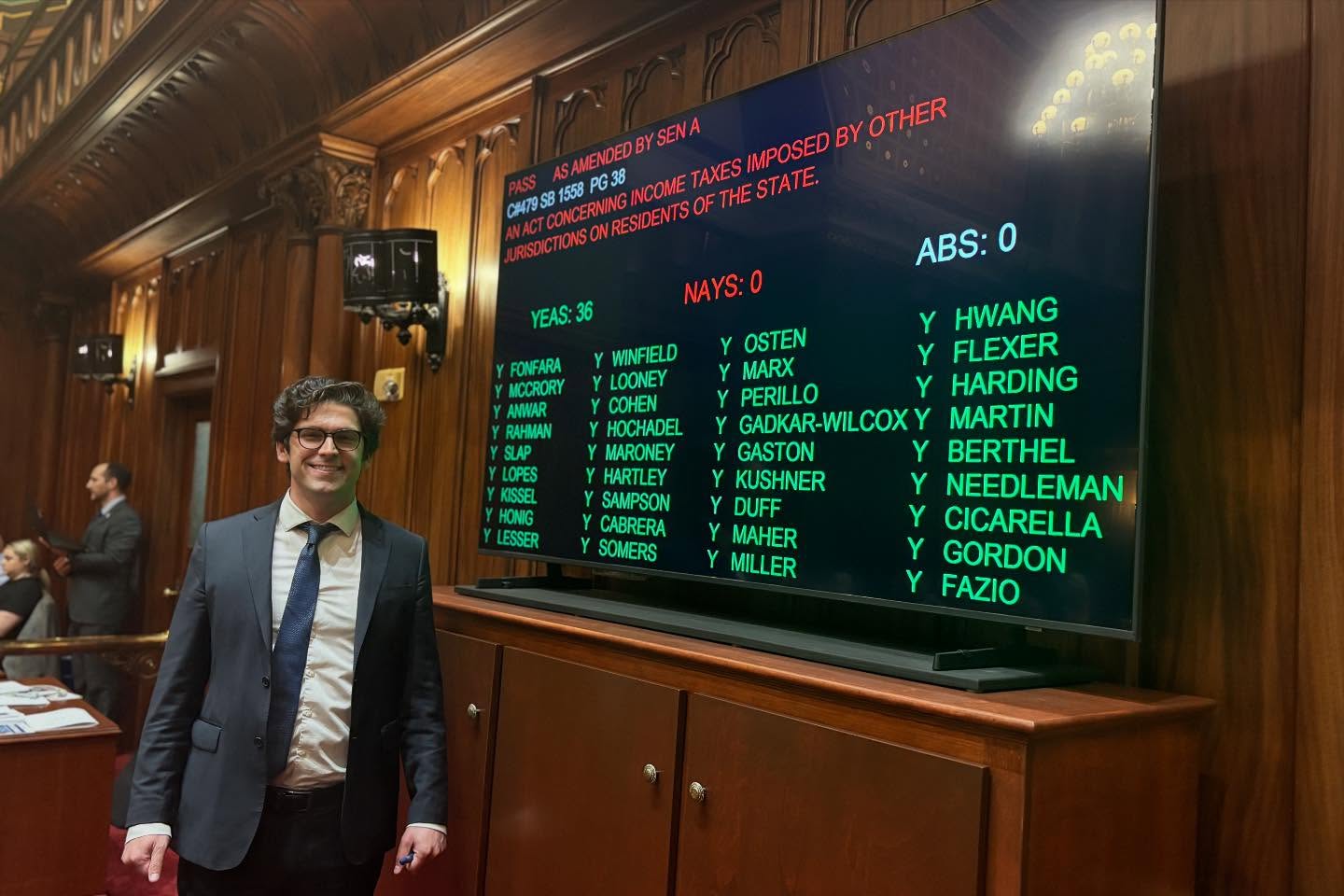 State Senator Ryan Fazio Celebrates Passage of S.B. 1558: An Act to Protect Connecticut Workers from Unfair Out-of-State Taxation - CT Senate Republic