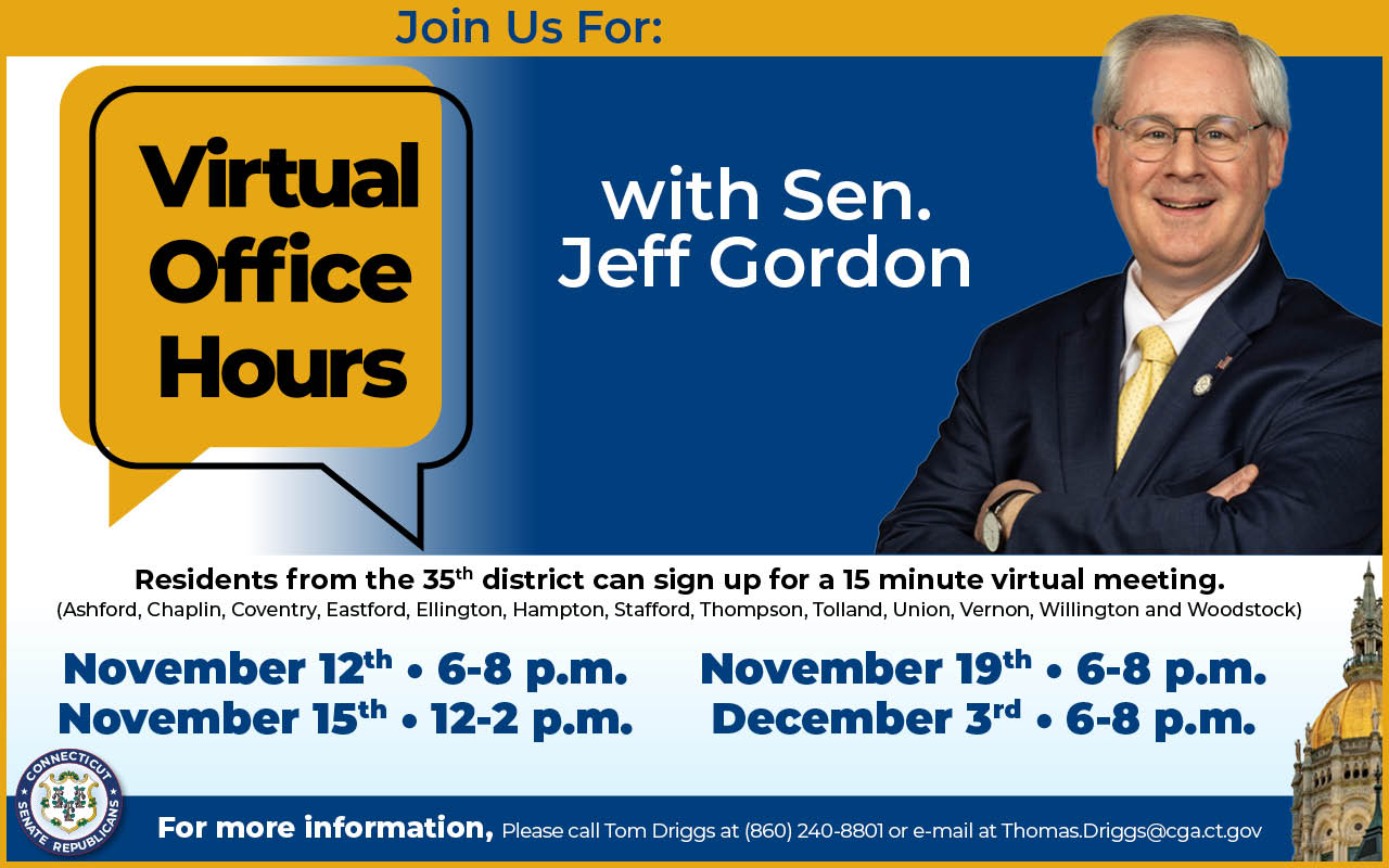 Virtual Office Hours with Senator Gordon - CT Senate Republic