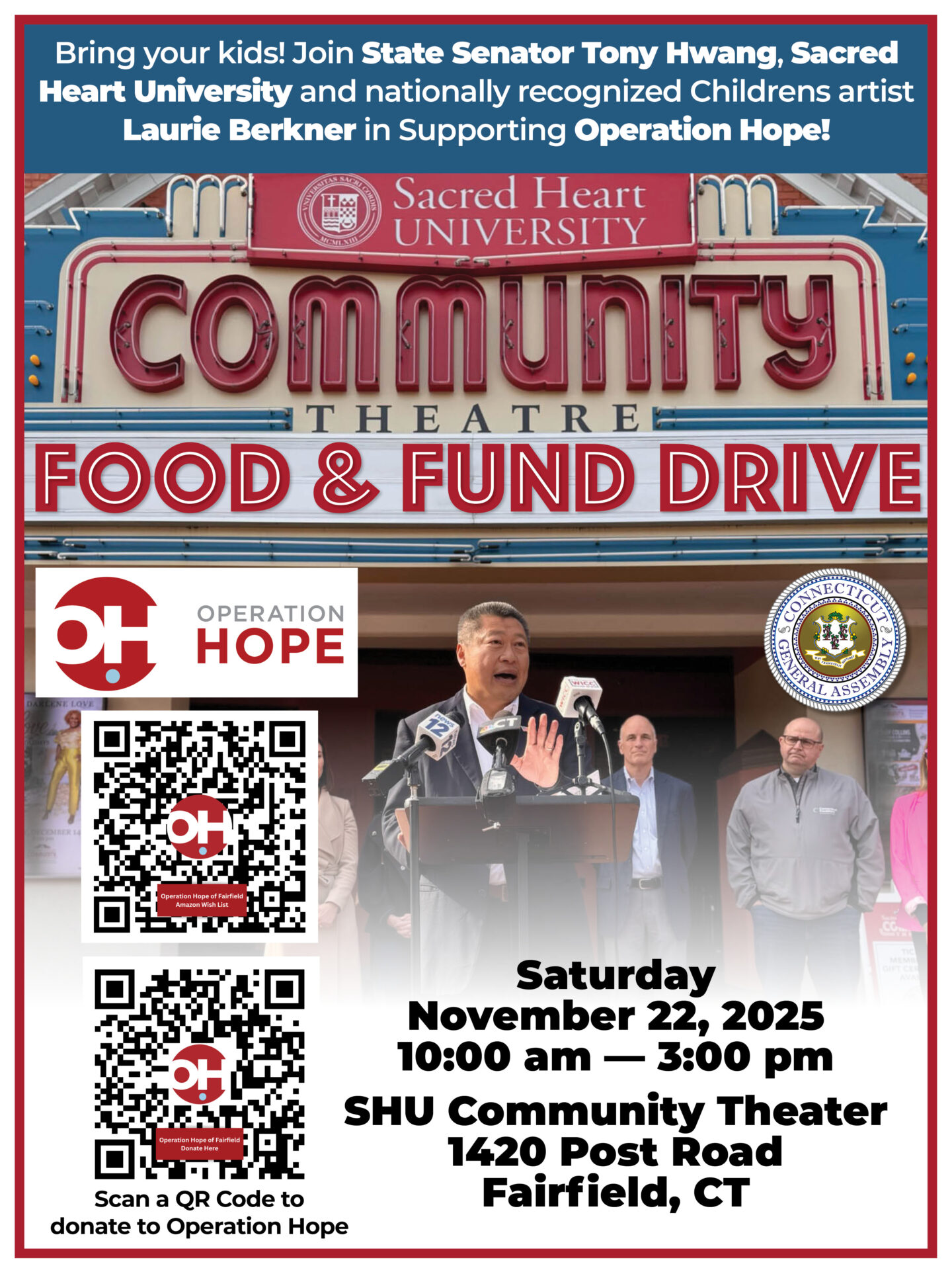 Senator Tony Hwang Leads Call to Action: “Now More Than Ever, Our Neighbors Need Us” - CT Senate Republic